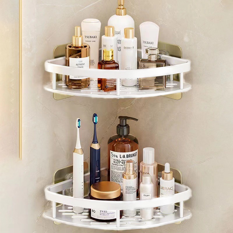Estante de almacenamiento de baño blanco sin perforación inodoro inodoro inodoro de almacenamiento en la pared estante de pared de aire de crema