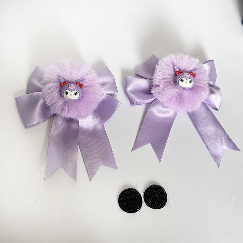 Universal – Auto Parts and Accessories Decoration Kuromi Cat - swallowtail-butterfly-velvet-purple-kuromi