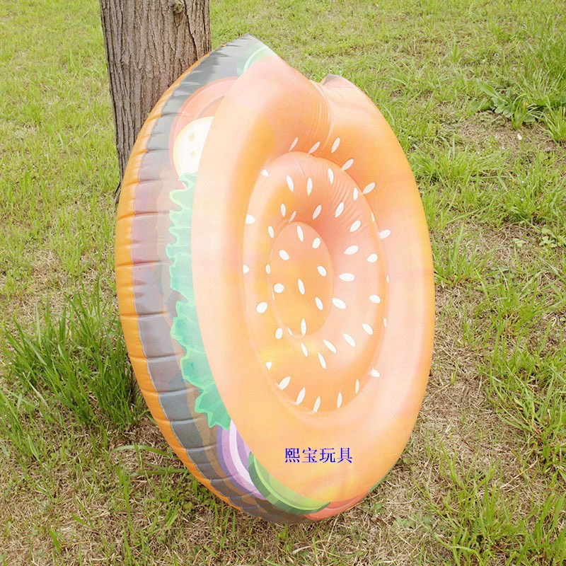 Надувной хлеб, плавающий ряд, оптовая продажа с фабрики, ПВХ, надувной водный диск для гамбургера, табурет, надувная подушка