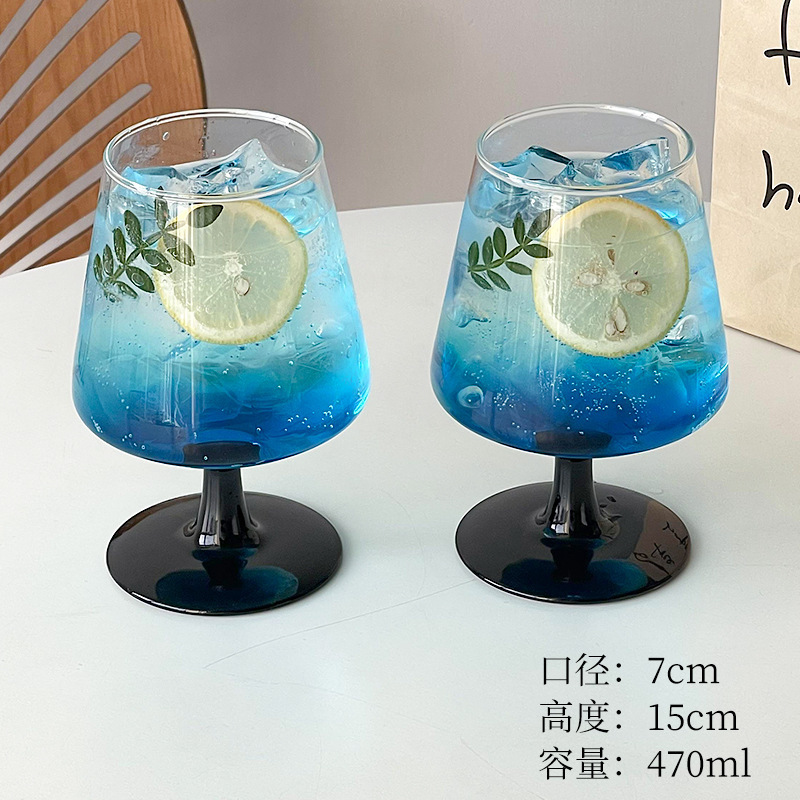ins风矮脚玻璃杯鸡尾酒杯饮品杯苏打气泡水杯饮料调酒杯子高级感|undefined