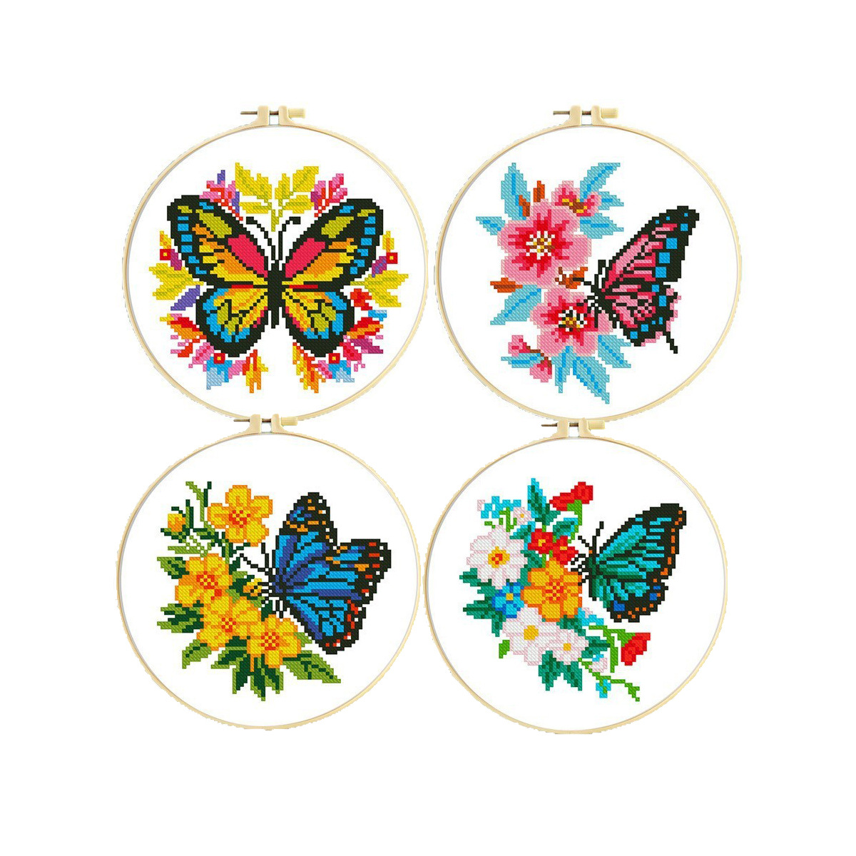 Mona Lisa Royal Foreign Trade Nuevo paquete de material de tela estampada de mariposa de punto de cruz image 6