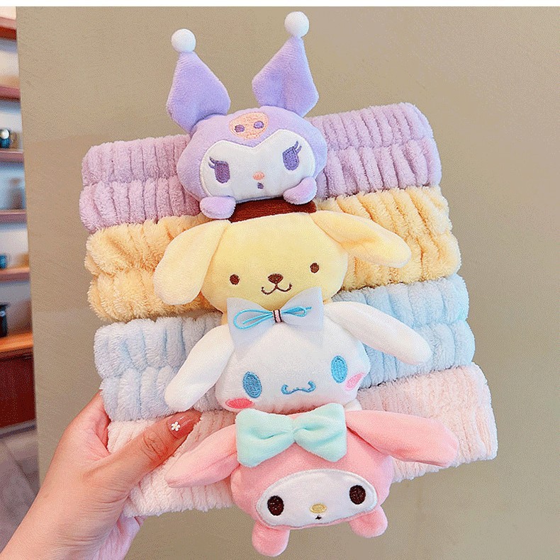 Plush headband for face washing