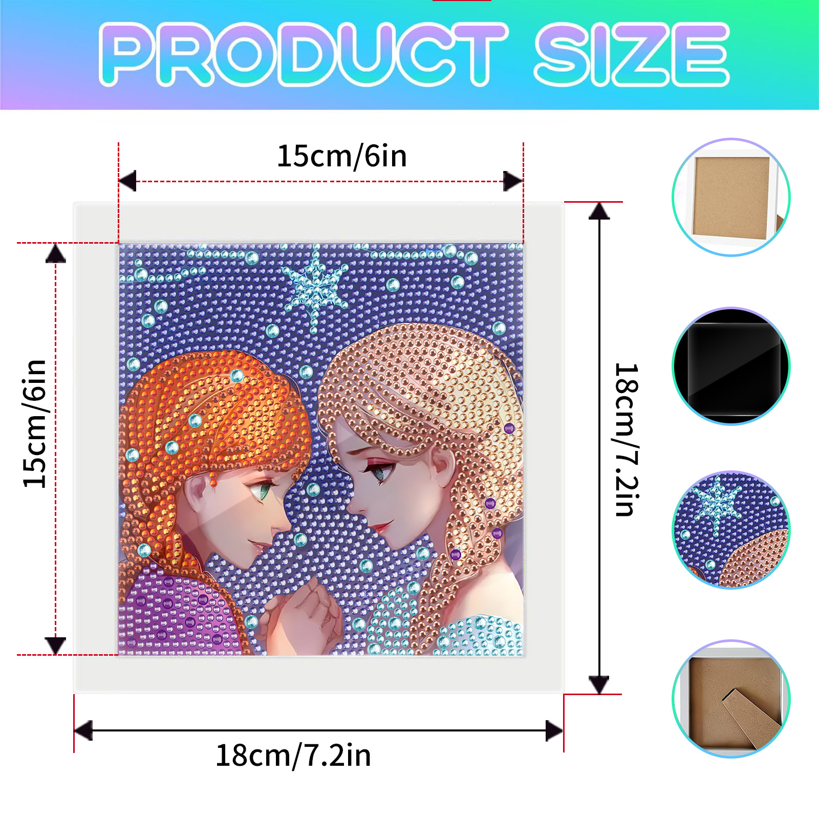 Ice Queen Aisha dibujos animados con marco de diamantes pintura cristal punto diamante diy niños pegatinas hechas a mano juguetes educativos