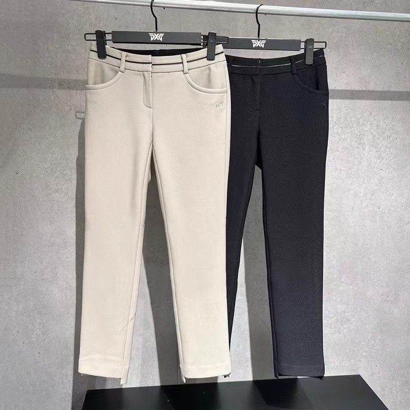 Autumn and Winter New Golf Original Fashion Women's Fleece-Lined Pants Fabric Four-Way Stretch Fashion Versatile Slim Fit