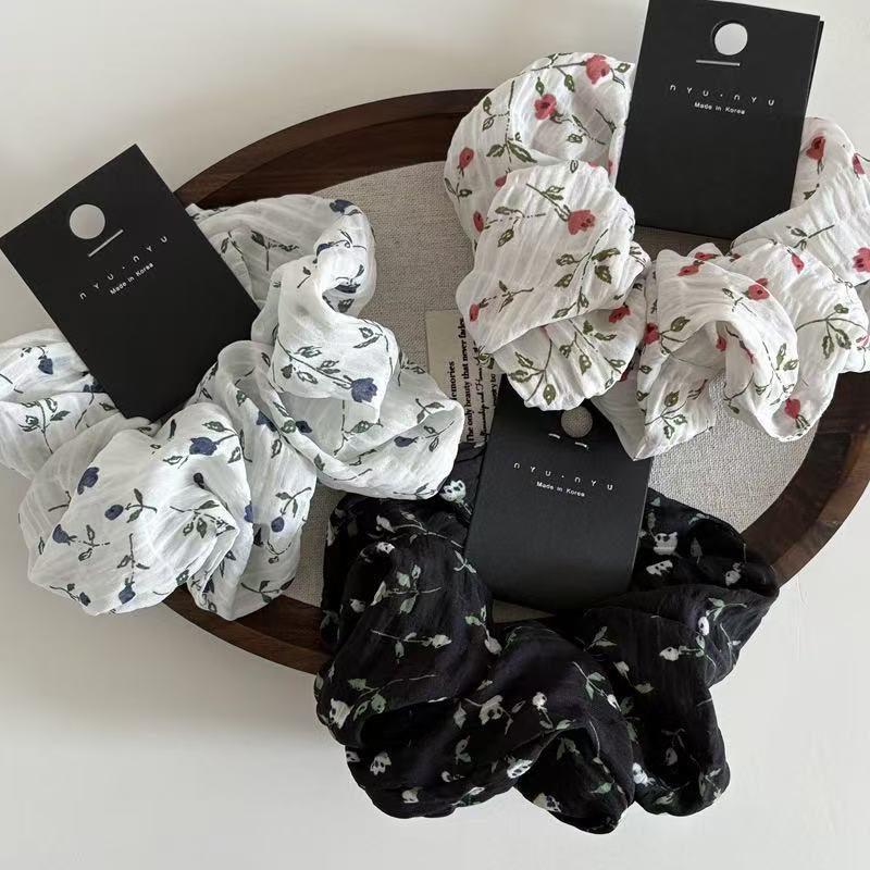 Elástico de cabelo castanho elegante estilo retro francês mulher_voghion.com