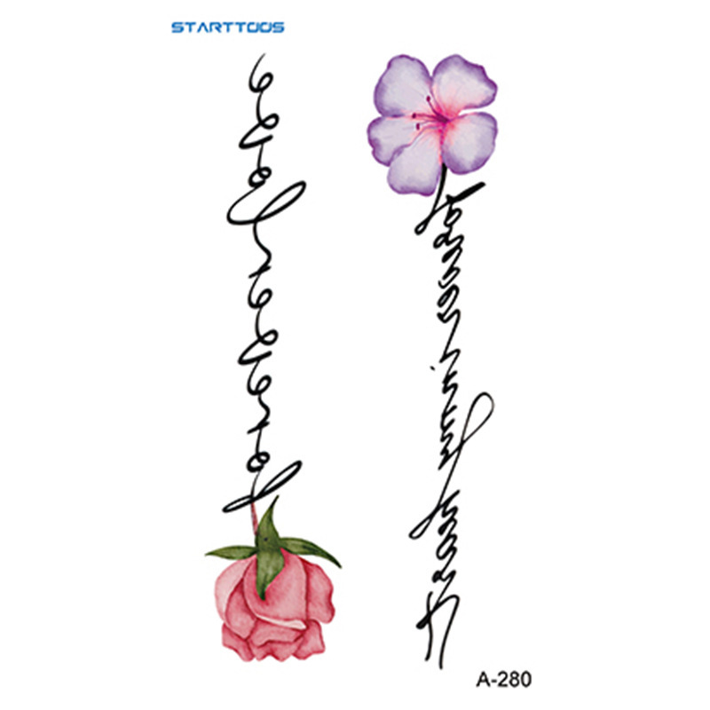 跨境新款黑色简约风高级感花草星月纹身贴mini小图案半永久迷你|undefined