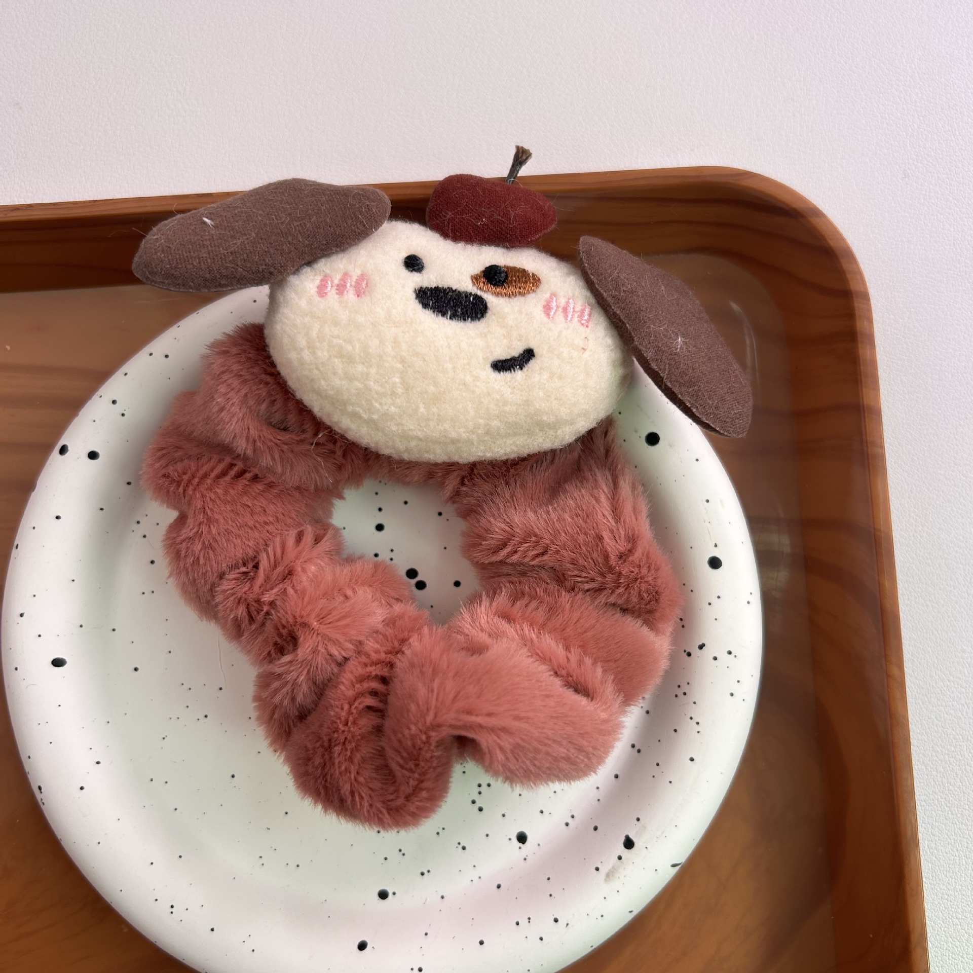 Otoño y invierno nuevo estilo coreano lindos dibujos animados de peluche círculo de intestino grande chica adornamiento de cabello de alta sensibilidad correa de cuero cabello cordón