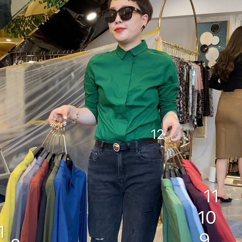 Shenzhen 2025 New Style Nanyou Women's European Fashion Stylish High-End Square-Neck Top Base Shirt for Women Spring and Autumn