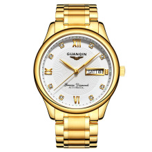 瑞士外贸男士手表瑞士金色镶钻机械表商务防水18k金男表