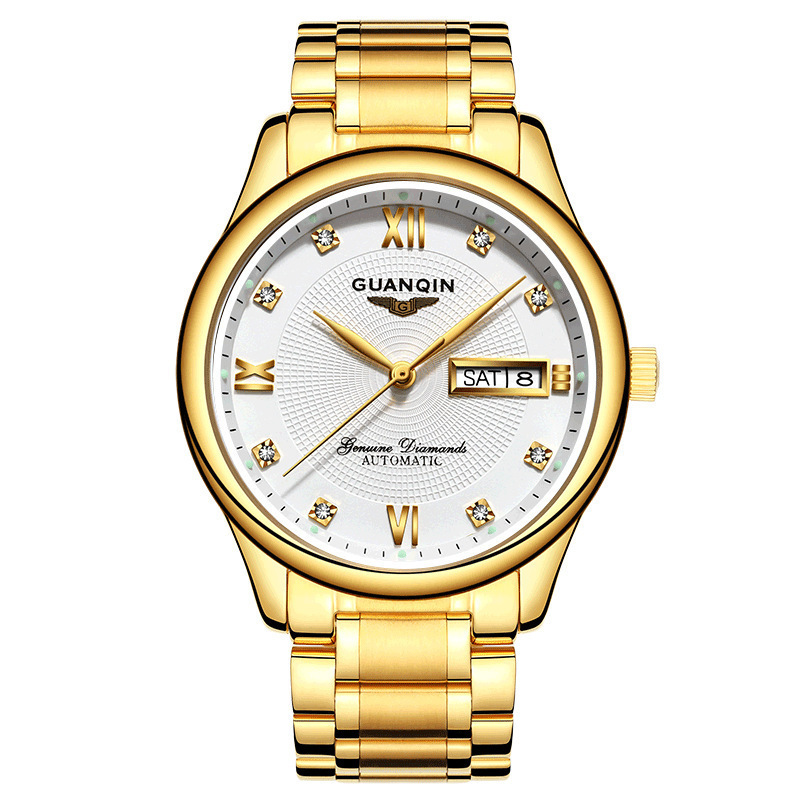 Swiss Export Men's Watch Swiss Gold Diamond Mechanical Watch Business Waterproof 18K Gold Men's Watch