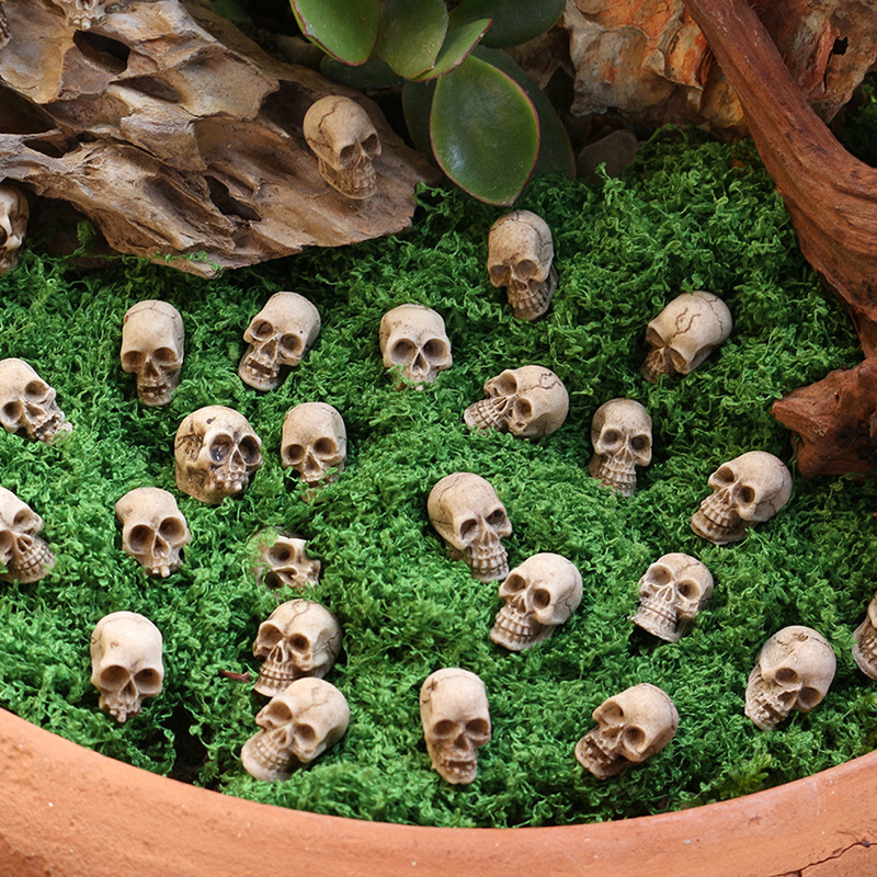 Halloween Skull Decorative suit Resin Decorations Micro Landscape Plant Decoration Flower Pot Paving Stone Set 40 Pack