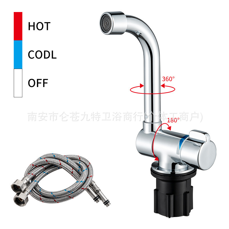 Jiute Rv Faucet with Cover for Rv Sink Basin, Foldable Faucet 1001