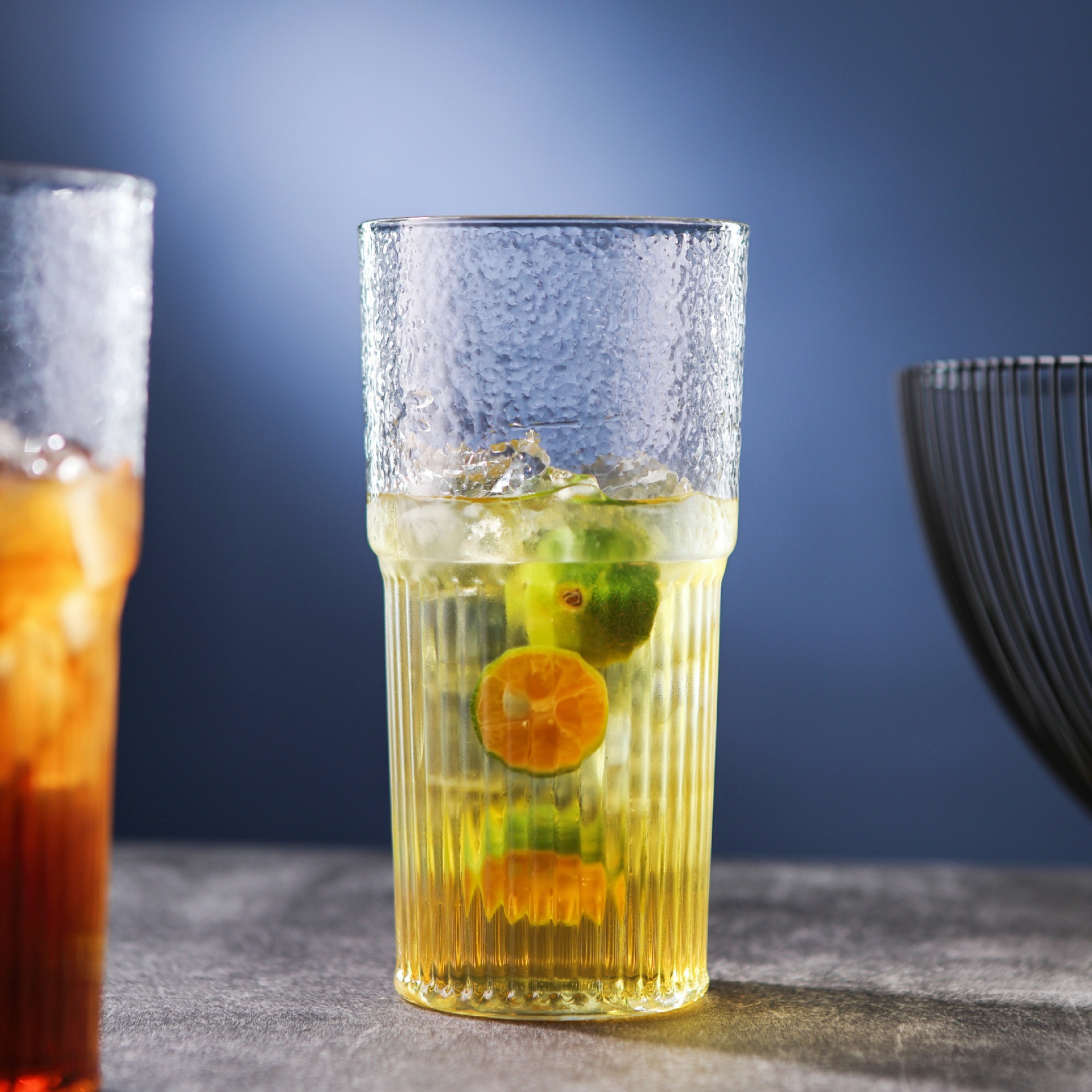 Vaso de agua de vidrio de gran capacidad al por mayor taza de cerveza taza de cerveza engrosada taza de jugo de bebida logotipo impresa