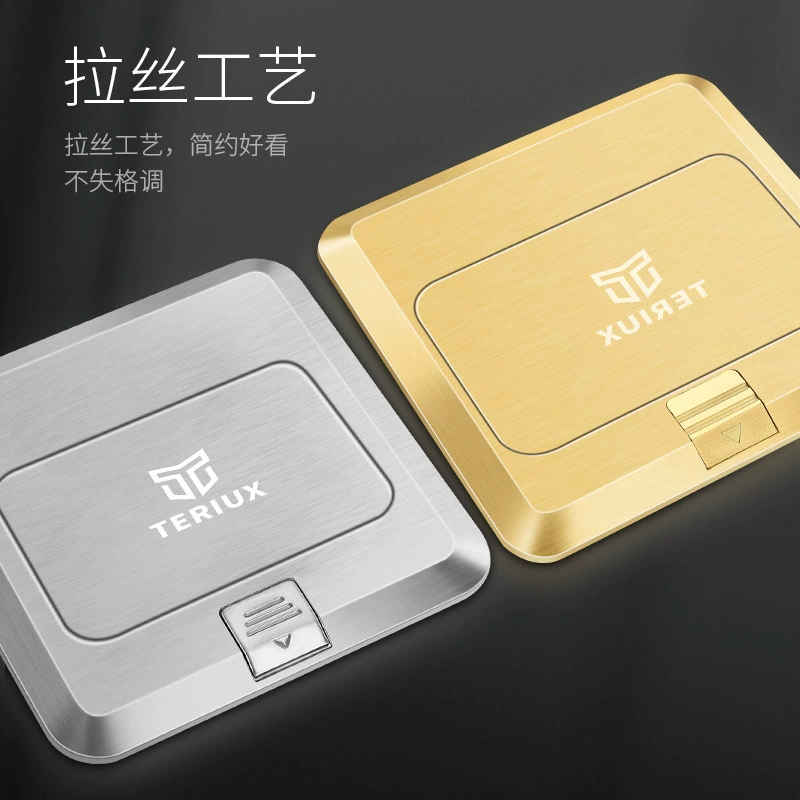 Stainless steel bounce-up type American standard six-hole Hong Kong Taiwan network Hong Kong-style TYPEC floor socket USB charging ground plug