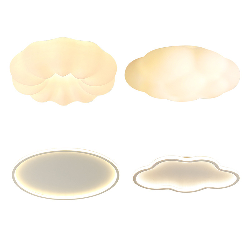 Lámpara de techo ultrafina de espectro completo para protección ocular, moderna lámpara de nube tipo calabaza con alto CRI, iluminación para dormitorio, atenuación inteligente por voz