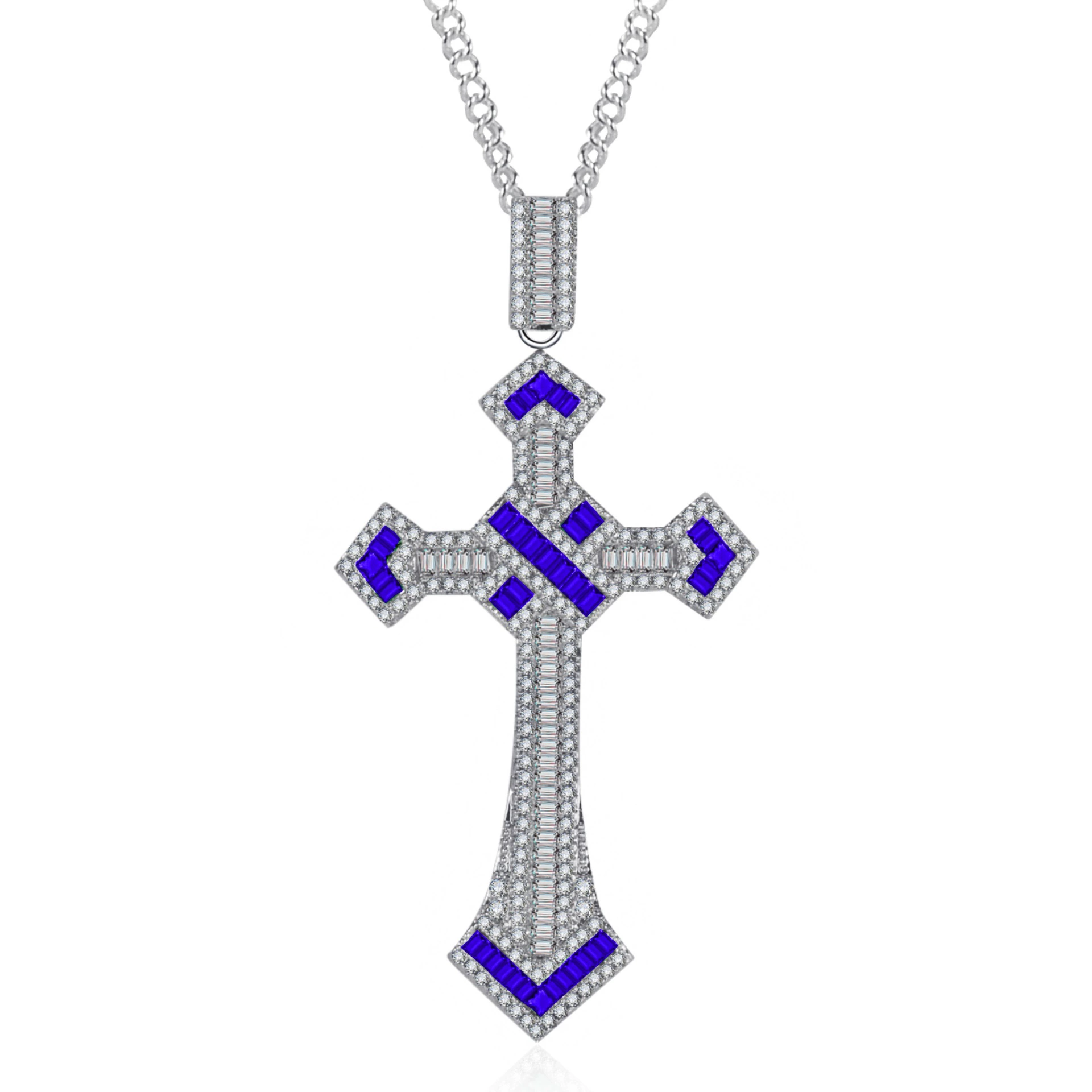 Хит продаж cross-строп Cross -п pendant ожерелье AAA вермикулитная мозаика вспышка Diamond геометрический подвес