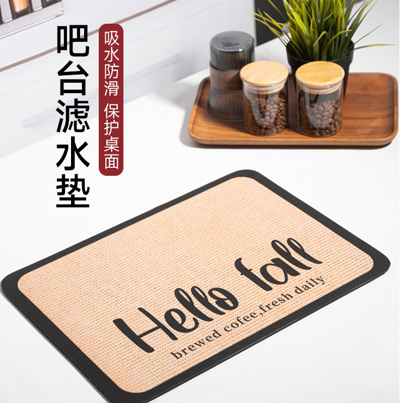 커피머신 배수패드, 흡수패드, 주방접시, 바컵 건조패드, 식탁 상판, 노워시 커피포트 패드