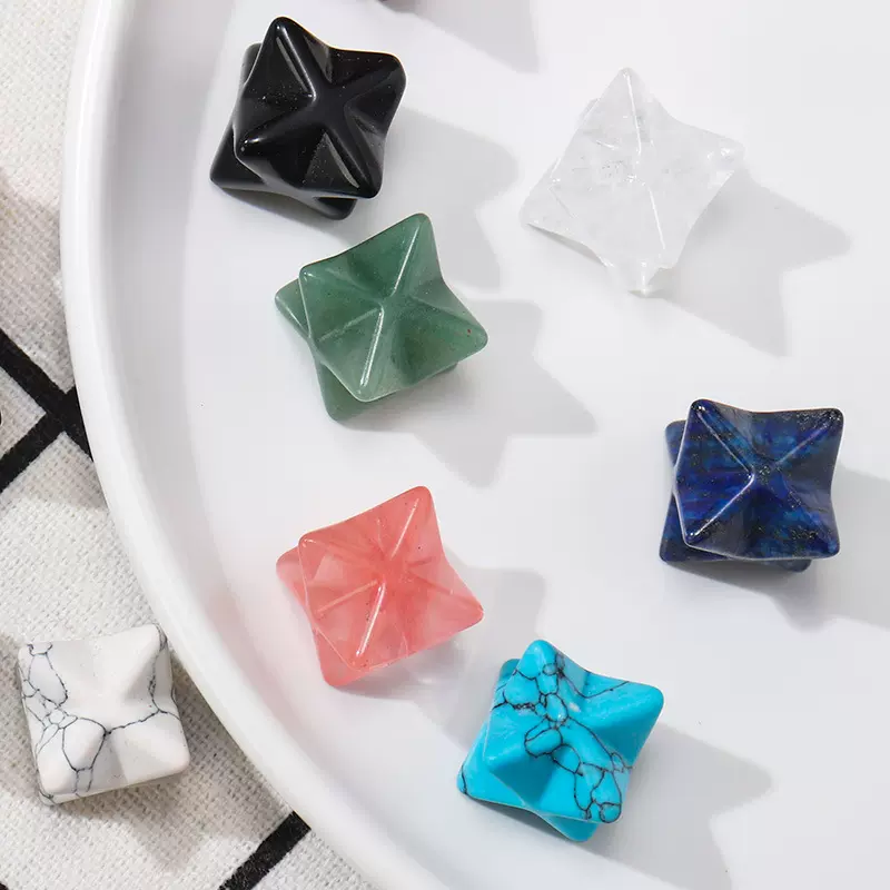 天然水晶梅尔卡巴立体六芒星生命之花吊坠大卫之星装饰品摆件批发