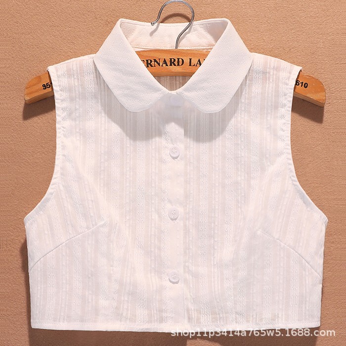 Autumn and Winter Pure Cotton Square Collar Korean Style False Collar Women's All-match False Collar Shirt Decoration White False Collar Shirt False Collar
