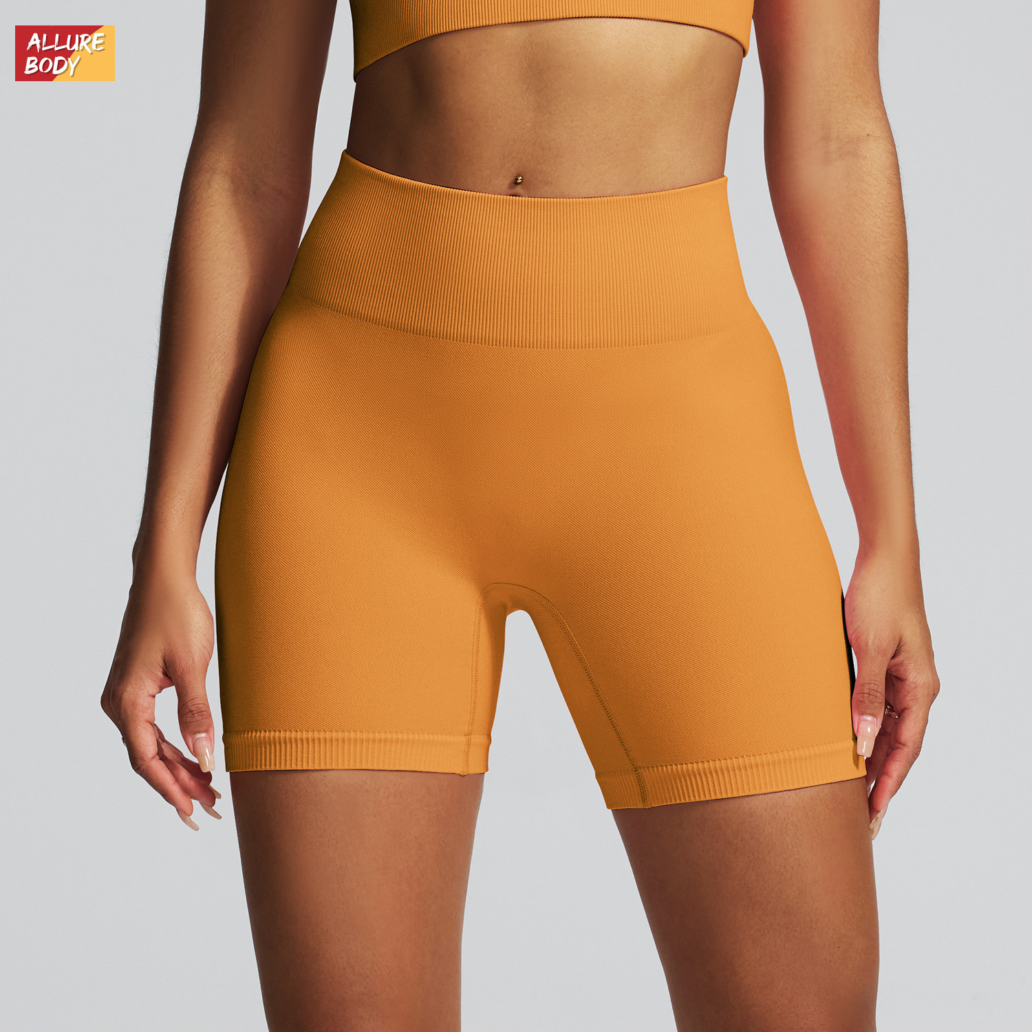 Pantalones de yoga de levantamiento de cadera sin costuras europeos y americanos transfronterizos, pantalones de fitness ajustados de cintura alta, pantalones cortos de yoga para correr de secado rápido
