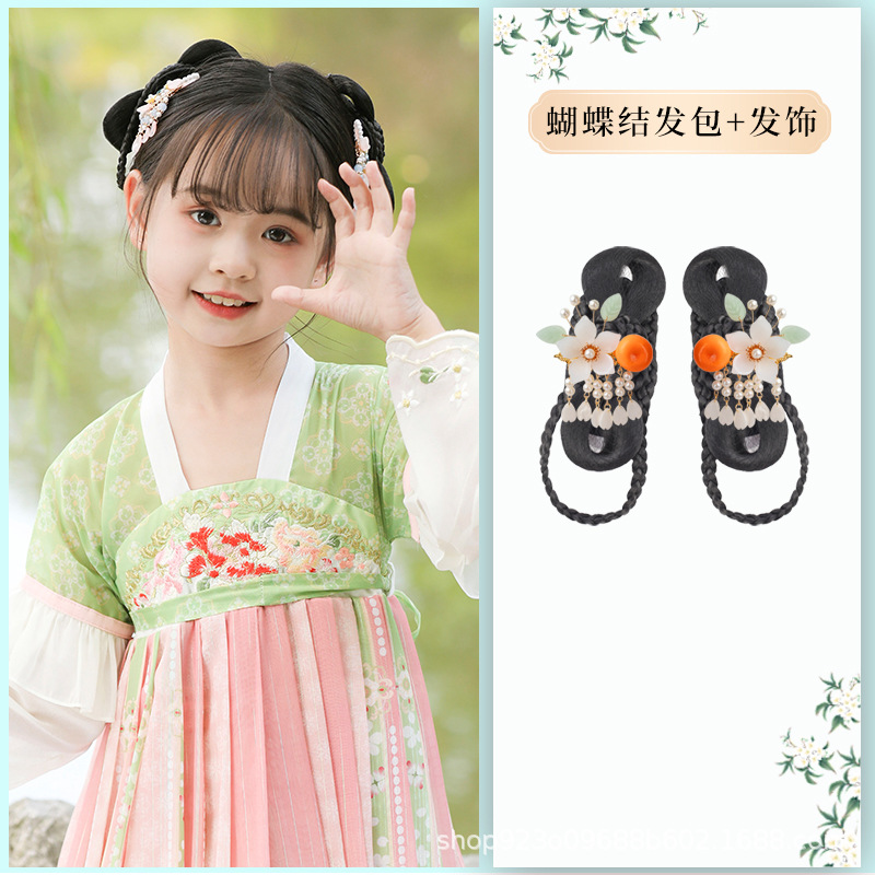 리본 헤어백 + 오렌지 헤어 액세서리