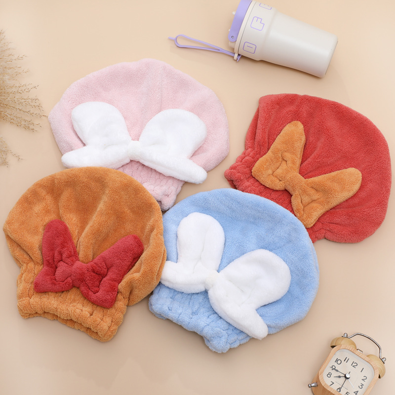 Bonnet Cross-Frontière pour femmes, serviette absorbante à séchage rapide et mignonne pour enfants et adultes, bonnet de séchage, bandeau pour cheveux, chapeau de princesse_voghion.com