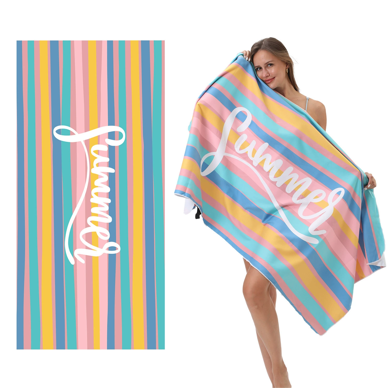 Quick dry double-sided beach cartoon cute bath towel, (Physicals), Amazon