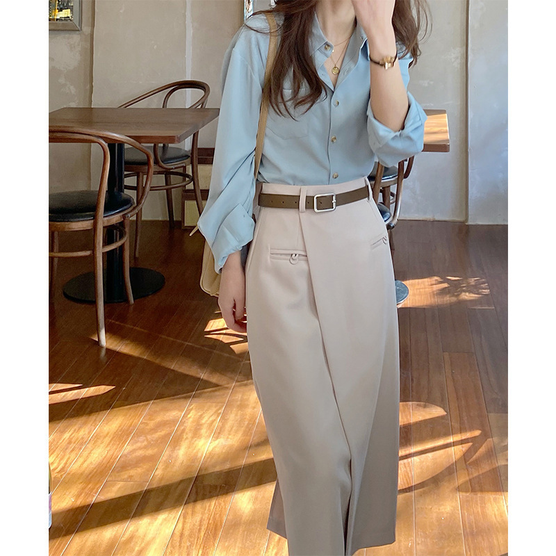 Shanlida Spring and Autumn New French Niche Design Shirt and Skirt Set Shanlida Spring and Autumn New French Niche Design Shirt and Skirt Set