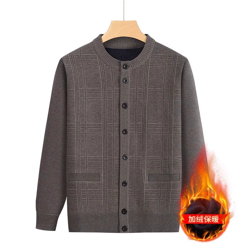 Demi-season down jacket, cardigan, warm shirt, keep warm sweater, for middle age