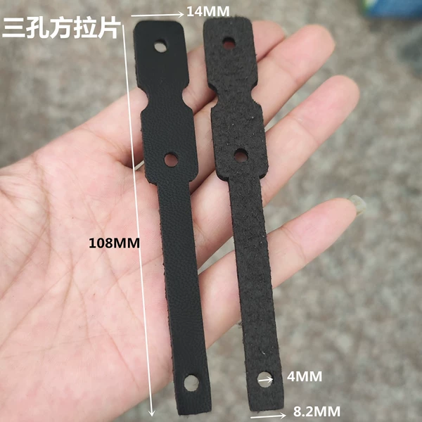 Three-hole square slot genuine leather