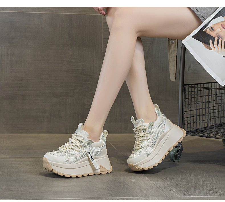 Giày sneaker nữ đế dày phong cách cổ điển phối lưới và da — Vàng lưới 5027-1, Đỏ da 5027, Xám lưới 5027-1, Đỏ lưới 5027-1 chi tiết 32