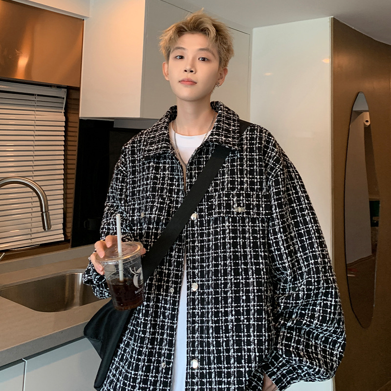 American-style Men's Sophisticated Look For Spring And Autumn, Heavy-duty Straight-shoulder Jacket A Turn-down Collar,_voghion.com