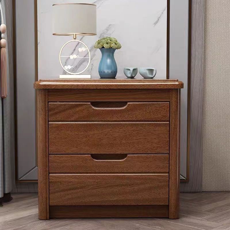 Walnut Solid Wood Bedside Table Mini 40 Simple Modern New Chinese Style Storage Cabinet Bedroom Bedside Storage Cabinet Fully Equipped