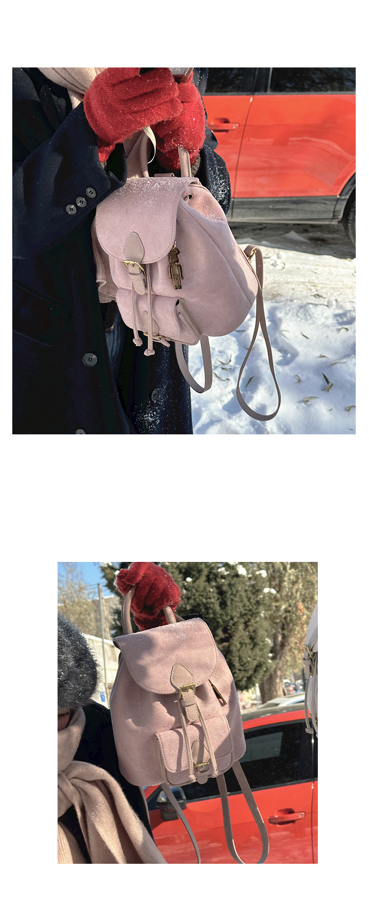 Women's Suede Backpack Versatile Casual Shoulder Bag For Women_voghion.com