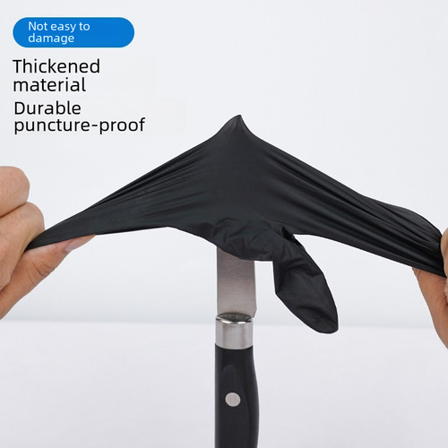 Yingke disposable gloves black nitrile thickened durable food grade special baking household anti-slip and oil-resistant work