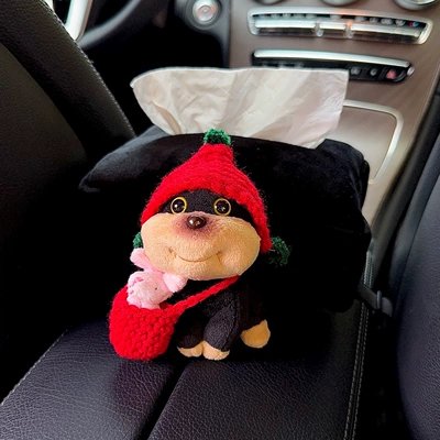 Bag Car Hanging Cute Bee — Car tissue box/set - rabbit-red-envelope-and-red-hat-are-conspicuous-armrest-black-velvet-bag