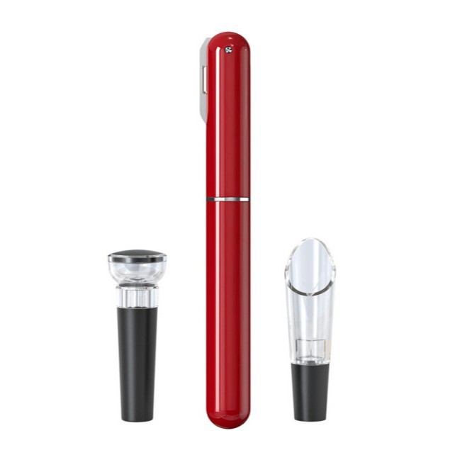 Cross-border europeo y americano creativo dos en uno en forma de pluma de presión de aire aguja de vino tinto abrebotellas de vino conjunto de fábrica al por mayor en stock