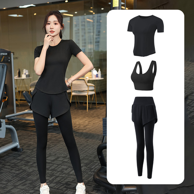 블랙[반팔] 쓰리피스수트(블랙팬츠)