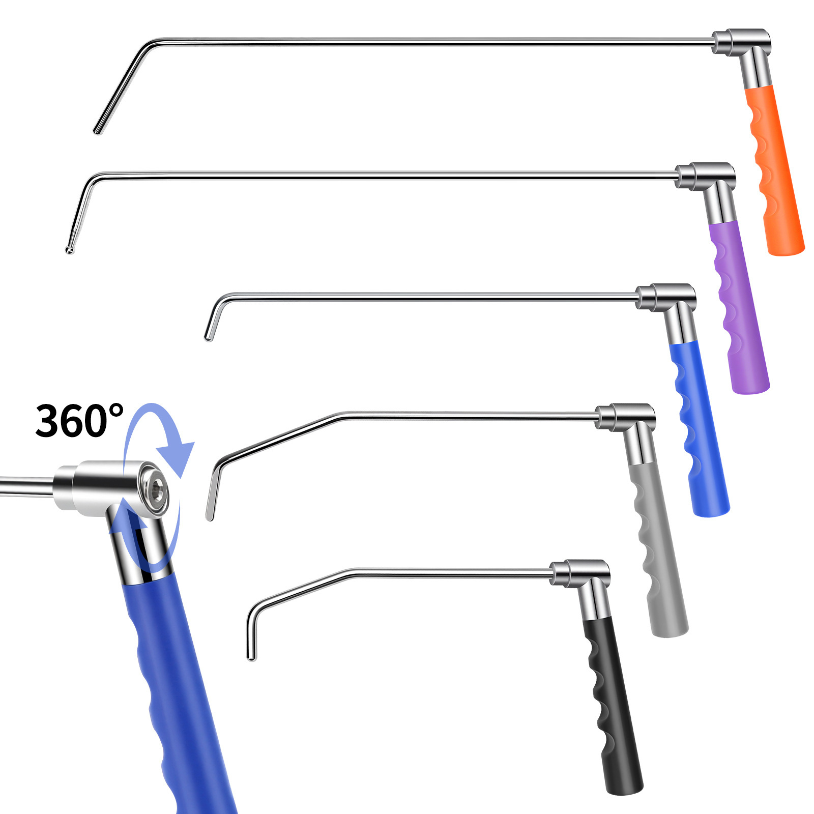 汽车凹陷修复撬棍套装 手柄可调节 免喷漆车身钣金修复工具 撬杠