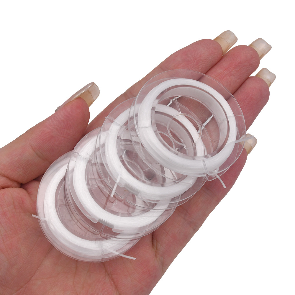 Eje pequeño transparente 0,8mm línea elástica línea plana línea elástica blanca línea de cuentas DIY línea elástica plana accesorios de joyería