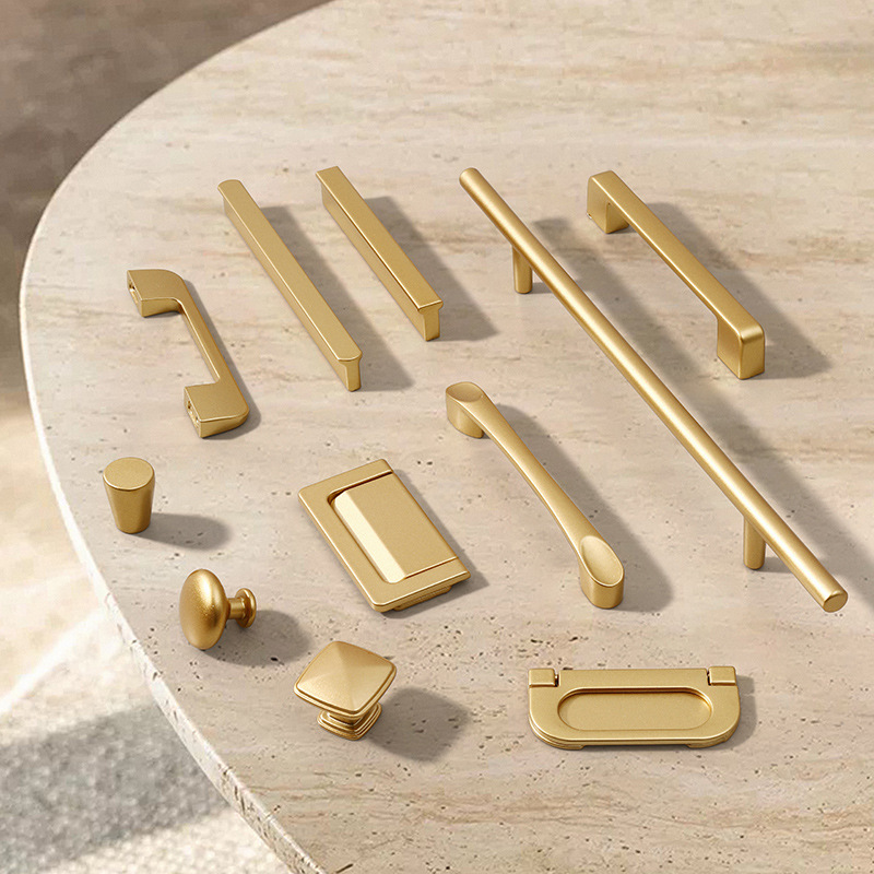 金色簡約鋁合金加長拉手櫥櫃衣櫃拉手北歐現代簡約抽屜門把手五金