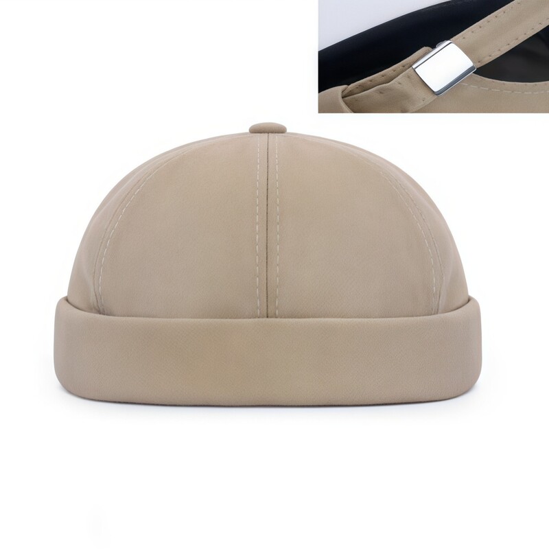 New Spring and Autumn Trendy Retro Hip-Hop Docker Hat, Solid Color Street Dance Korean Style Plain Brimless Beanie