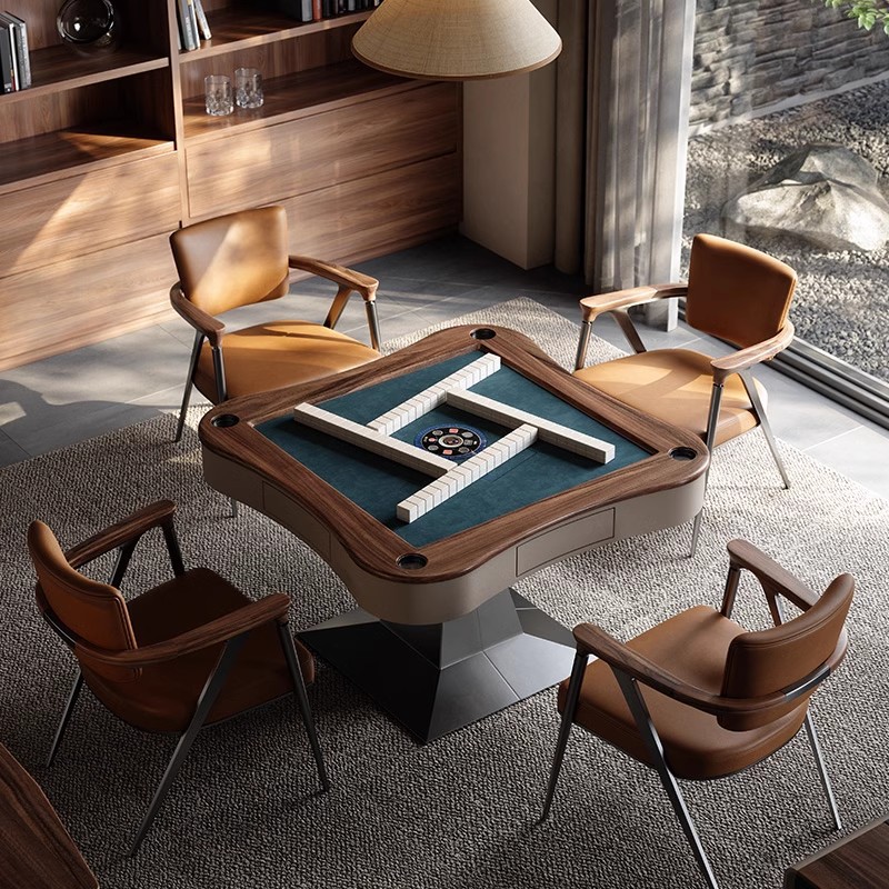 Mesa de centro de mahjong de madera maciza italiana, sala de estar, mesa de comedor de alta gama para el hogar, mesa de comedor integrada, automática, silenciosa, venta directa de fábrica