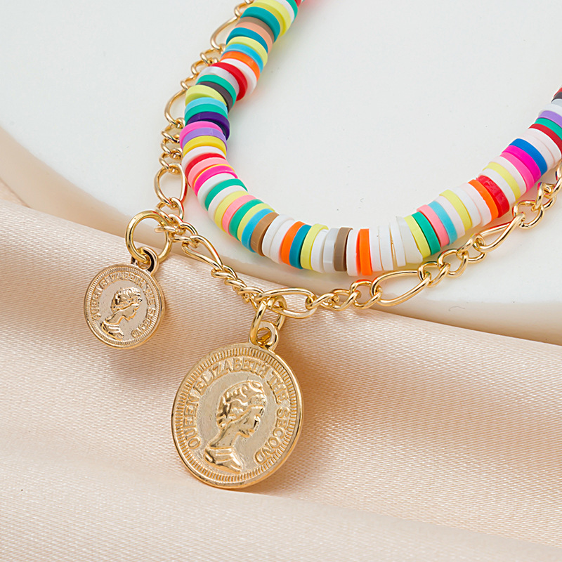 Bohemian Colored Clay Multi-layer Coin Sun Palm Eye Bracelet Wholesale display picture 2