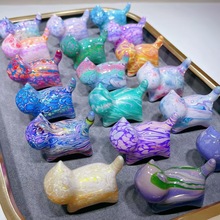 飘漆猫桌面小摆件黑檀木胚猫咪男女创意礼物摆烂猫卡通猫吊坠挂饰