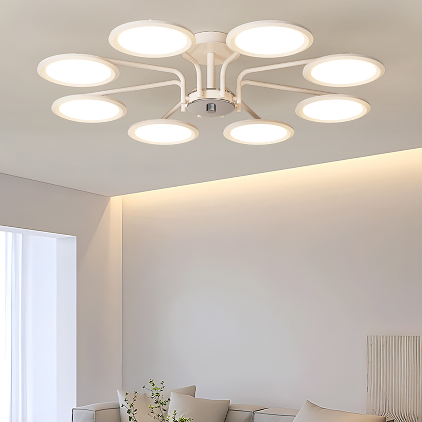 Luz de techo de la sala de estar moderna y minimalista atmósfera de viento crema de la lámpara principal del dormitorio diseño creativo de lámparas de decoración de comedor 115L