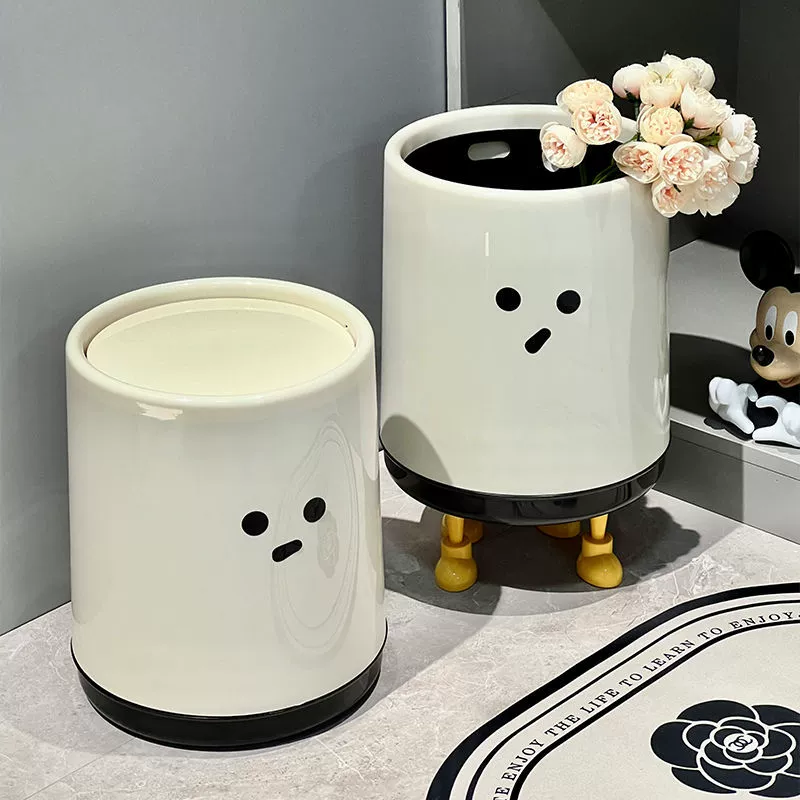 Креативный бытовой мусорный бак большой емкости, новая модель для гостиной, кухни, ванной комнаты, туалета, легкой роскошной корзины для мусора в спальне, высокой эстетической ценности.