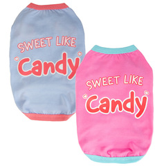 Factory Wholesale New Dog Clothes Summer Thin Vests European and American Ribbed Sweet Heart Bichon and Teddy Clothes