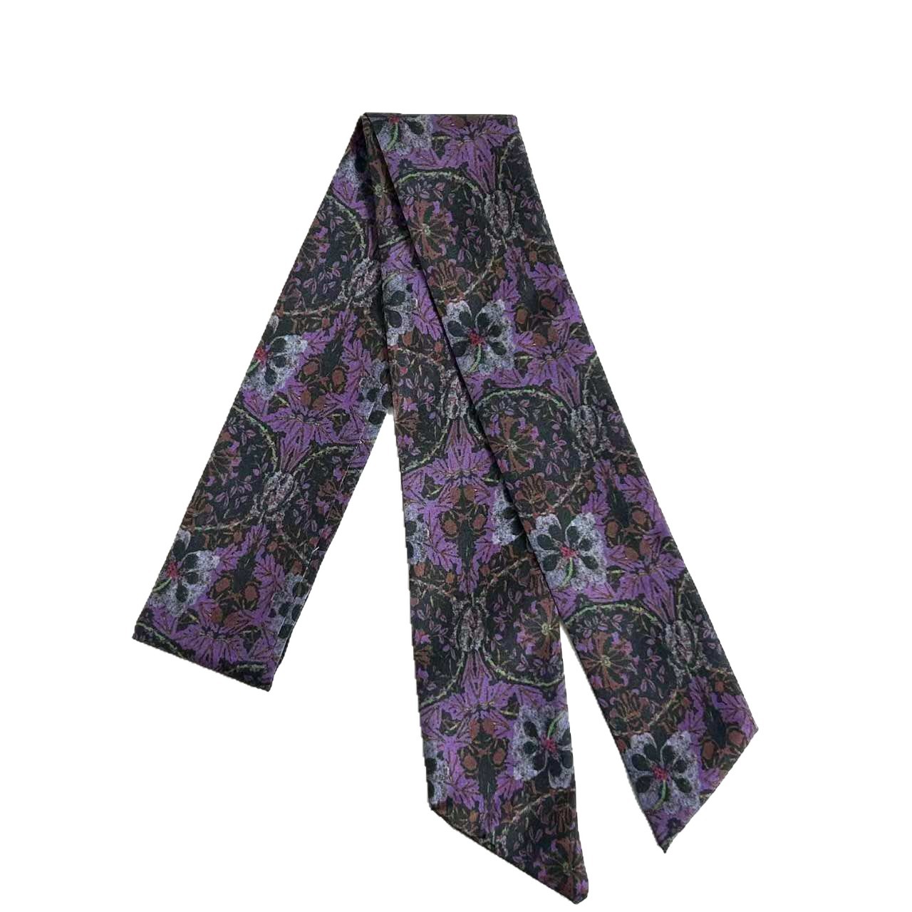 Vintage Seidenschal Mit Blumenmuster Elegantes Halstuch Für Damen_voghion.com