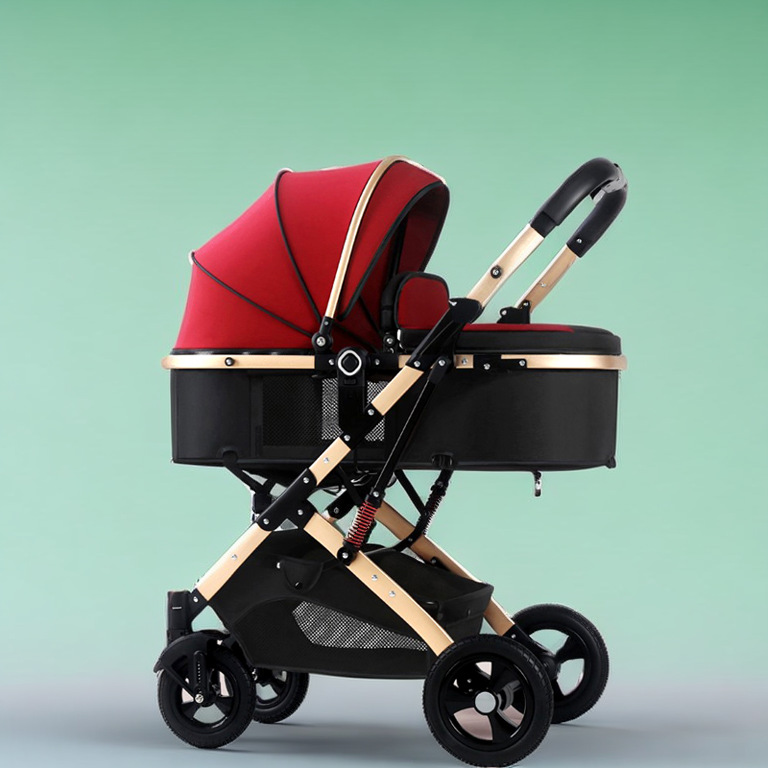 El cochecito de bebé de alto paisaje se puede sentar y acostarse, ligero y plegable, amortiguador bidireccional, cochecito de bebé para niños recién nacidos al por mayor